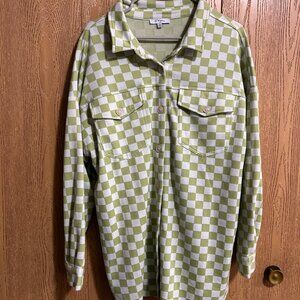 Green Checkered Shacket